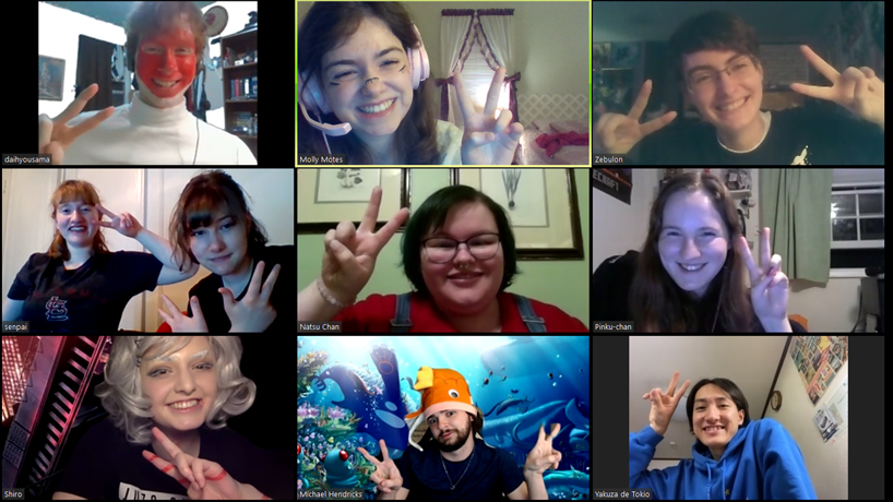 Many faces in a virtual language exchange.